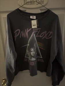 Pink Floyd Damengröße Large kurz geschnitten Rundhalsausschnitt Logo Sweatshirt neu mit Etikett - Bild 1 von 1