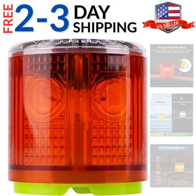 Luz de advertencia estroboscópica solar fuerte base magnética intermitente súper brillante 360 grados... Foto 1 de 4