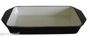 Black Enamel Cast Iron Roasting Dish Enamel Ovenware Oven Proof Dish Serving Pot - Picture 1 of 1