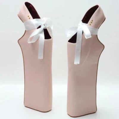 Womens Chic Lace Up Pink Ballet Heelless Shoes Party Club Pony Hoof High Heels - Image 1 of 4