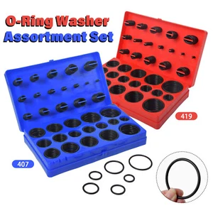 SAE Metric Rubber O-Ring Washer Assortment Set Automotive O-Rings Gasket Kit - Foto 1 di 18