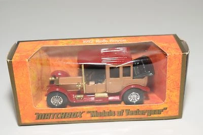 + MATCHBOX IERI Y-7 Y7 Y 7 1912 ROLLS ROYCE ROSSO RAME METALLIZZATO MINT BOXED - Immagine 1 di 4
