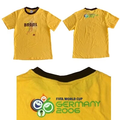 Camiseta de fútbol FIFA Alemania 2006 Brasil Brasil Blokecore de colección Y2K grande Foto 1 de 4