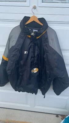 Vintage 1990s Pittsburgh Steelers Starter Pullover Jacket Quarter Zip XL - Image 1 of 4