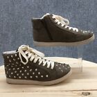 Candies Shoes Womens 6 M Catoni Sneakers Green Faux Leather Studded High Top