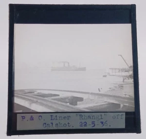 Vintage Glass Lantern Slide - NZSC / P&O Liner Rangi Ship Calshot 1936 Hampshire - Picture 1 of 1