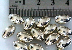 15PCS Italian 925 Silver Oval Beads 12x8mm Cord End Caps Jewelry Making #G353 - Picture 1 of 2