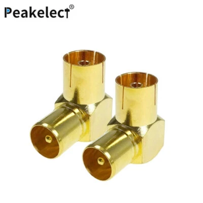 TV Aerial Connector Female to Male PAL Right-Angled Coaxial Adapter RF Connector - Image 1 of 4