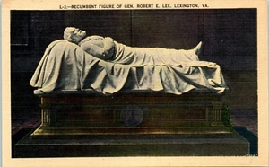 Recumbent Figure of Gen. Robert E. Lee, Lexington, Virginia Postcard - Picture 1 of 2