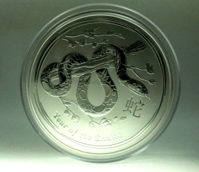 2 Unzen Silbermünze Australien 2 Dollar Lunar II - JAHR DES SCHLANGE 2013 - Bild 1 von 3