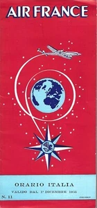 Air France - Orario Italia Dicembre 1955 n°11 - Super G Constellation Listino $ - Picture 1 of 4