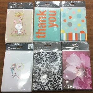 5 pkgs blank note cards & 1 pkg of thank you cards with envelopes NEW and sealed - Picture 1 of 11