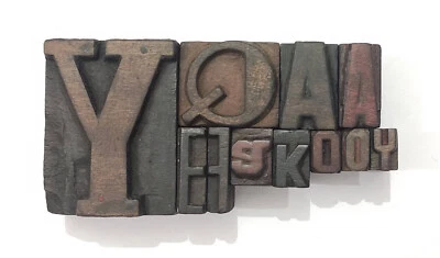Vintage Letterpress 11 Mix Letters Wood Type Printers Block Collection #BL-394 - Image 1 of 4