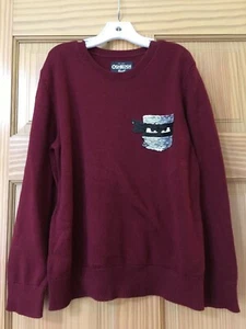 NWT Oshkosh Ninja Boy Pullover Sweater 10,12,14 Raisin - Picture 1 of 1