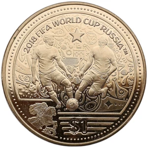 ISLAS VÍRGENES BRITÁNICAS 1 DÓLAR 2018 FÚTBOL FÚTBOL COPA MUNDIAL RUSIA UNC - Imagen 1 de 2