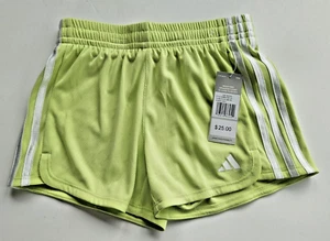 Adidas Big  Girl's M 10/12 Pulse Lime 3 Stripe Athletic Soccer Shorts - Picture 1 of 2