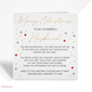 Romantic Christmas Card for Husband, Boyfriend, or Fiancé | Verse Poem Xmas Card - Picture 1 of 6