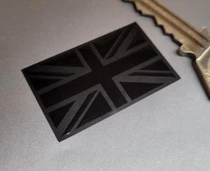 Subtle Union Jack Flag Car Bike Scooter Stickers Gloss & Matt Black 40mm Pair - Picture 1 of 2