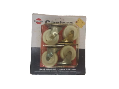 4 ruedas giratorias vintage de latón con tornillo de plástico sin defectos para tocador Foto 1 de 4