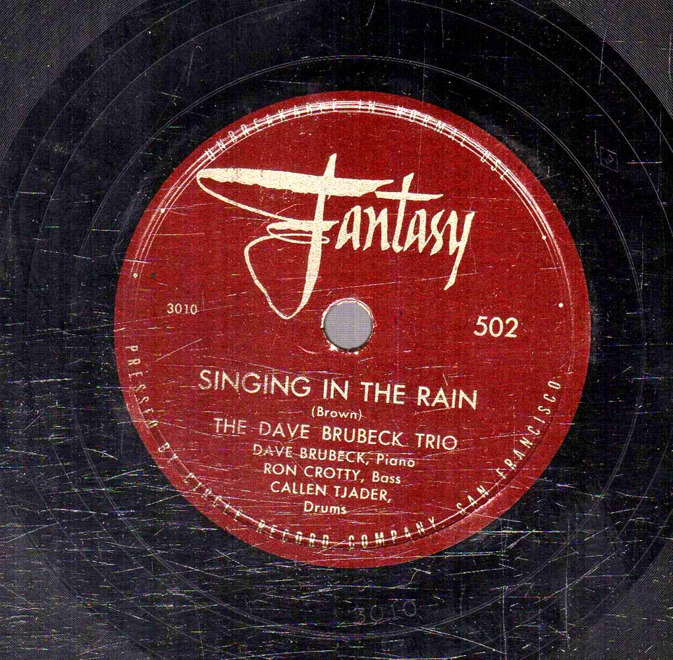 115jz.  Dave Brubeck Trio - Singing in Rain & I'll Remember April - Fantasy 502 - Image 1 of 1
