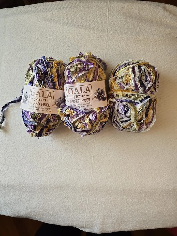 Cinta de hilo de fibra mixta Gala encaje púrpura amarillo verde azul oro 132 gr/4,7 oz Foto 1 de 3