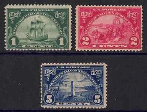 USA, #614-616 Hugenotte-Wallon 1924 Satz, MH - Bild 1 von 1