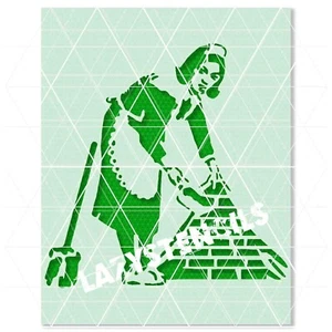 Banksy Sweeping maid Stencil – Street Art, Graffiti, Urban, Pop Culture Design - Picture 1 of 6