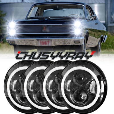 Juego de 4 faros LED redondos de 5,75" alto/bajo para Mercury Cougar 1967-76 Monterey Comet Foto 1 de 4