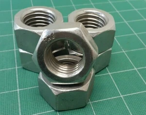5 pcs 1"-8 Stainless Hex NUT Bright finish NOS full height - Picture 1 of 1