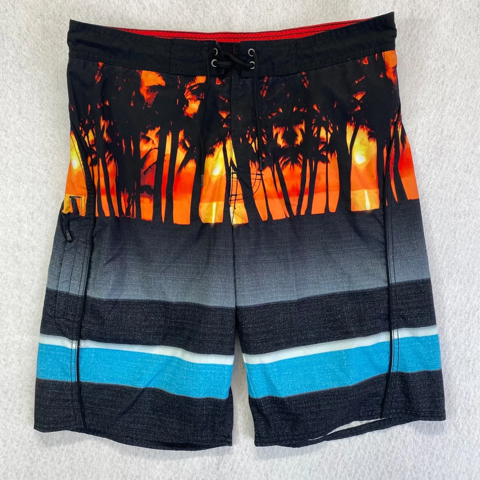 Board Shorts Mens Md Swim Trunks Roundtree & Yorke All Over Print Beachwear Surf - Image 1 of 4