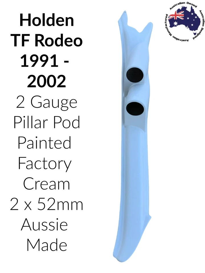2 Gauge Pillar Pod Painted Grey to Suit Holden TF Rodeo 52mm Gauges Aussie Made