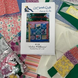 Quilt Kit Alaskan Flowers Cool Waters Quilts Flour Sack Feedsack Fabrics 32 x 32 - Picture 1 of 10
