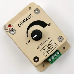 12V-24V 8A manueller Dimmschalter mit Klemmen für LED Streifen Licht montierbar - Bild 1 von 12