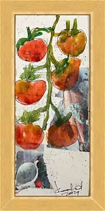 Tomatoes Branch Art Framed Painting Tomato Art Gardening Farming Wall Art Decor - Picture 1 of 7