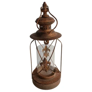 VINTAGE LUSTRE LANTERN W/ FLEUR 14X32CM - Picture 1 of 1