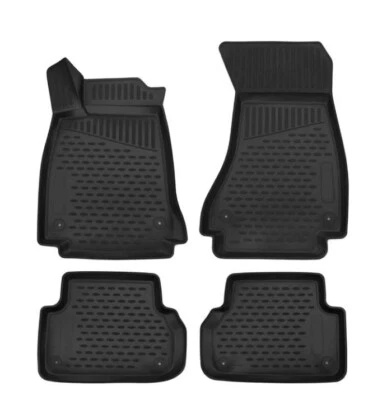 Fits 2017-2023 Audi A4 Allroad Floor Mats Liners Full Set All Weather Black - Image 1 of 4