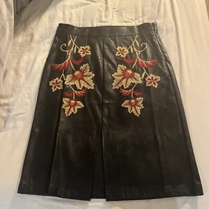 Embroidered Faux Leather Minkpink Skirt - Picture 1 of 6