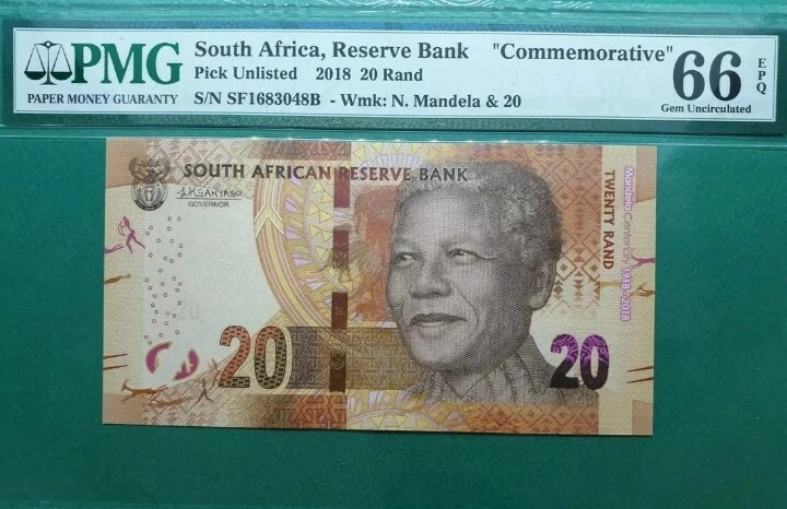 2018 South Africa 20 Rand "COMMEMORATIVE" PMG66 EPQ GEM UNC  - Image 1 of 2