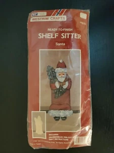 Vintage Westrim Crafts - Scaffale pronto da finire Sitter Babbo Natale 1987 - Foto 1 di 8