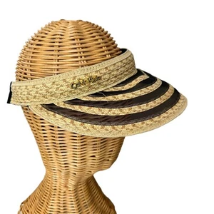 Sombrero visera Calvin Klein trenza de papel boho tenis pickleball - Imagen 1 de 7