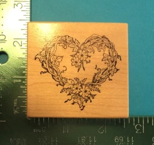 PSX GRAPEVINE HEART WREATH Rubber Stamp F-057 - Picture 1 of 2