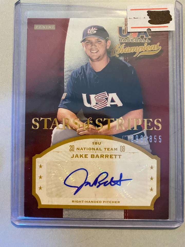 A11,420 - 2013 USA Baseball Champions Stars & Stripes #13 Jake Barrett Auto/855 - Image 1 of 1