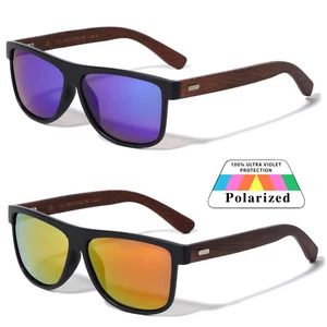 Bamboo Sunglasses Wooden Retro Vintage Wood Mirror Fishing Polarized Glasses New - Picture 1 of 19