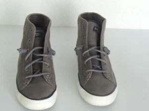 SPERRY HIGHTOP /GRAY/ BLUE TENNIS Womens 8.5 - Picture 1 of 9