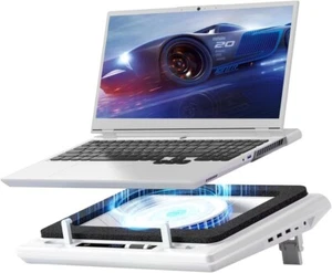 Llano Laptop Cooling Pad Powerful Turbo Fan - V13 No Light Version - White - Picture 1 of 5