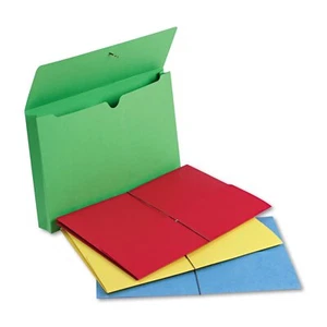 Smead 77271 2-Inch Exp Wallet Elastic Cord Legal Blue/Green/Red/Yellow 50/Box - Picture 1 of 2