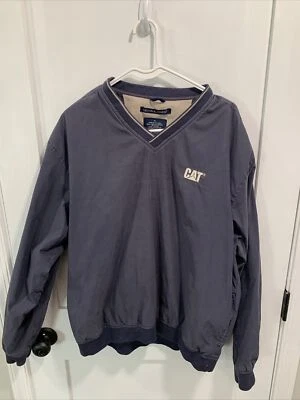 Men's LG Large Devon & Jones Blue Windbreaker Pullover Windbreaker Jacket CAT - Image 1 of 4