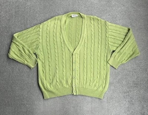 BENETTON Herren Strickjacke Pullover Gr L Zopf Strickpullover Sweater 19117 Grün - Bild 1 von 10