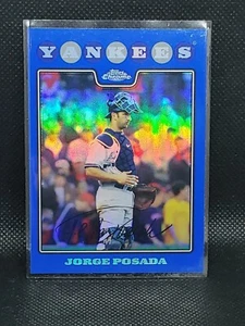 2008 Topps Chrome Blue Refractor Jorge Posada #80 - Picture 1 of 2