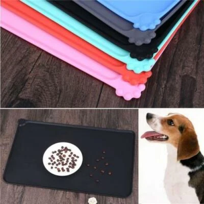 Pet Puppy Silicone Feeding Food Mat Dog Cat Non Slip Bowl Waterproof Placemat - Image 1 of 4